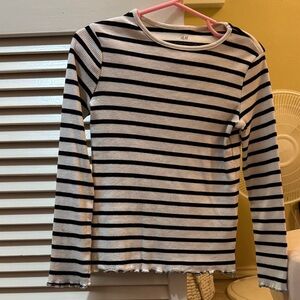 H&M Monochrome Striped Long Sleeve Shirt